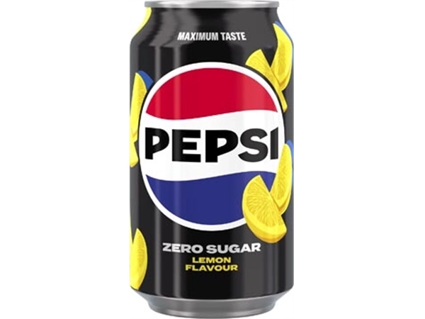 Een Pepsi Zero Sugar Lemon frisdrank, blik van 33 cl, pak van 24 stuks koop je bij Muys Kantoor & Kado