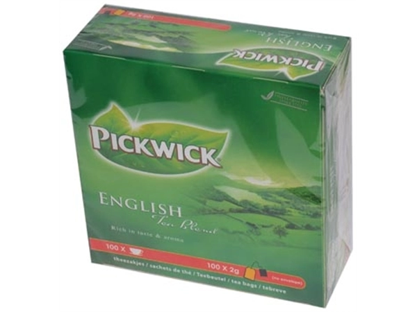 Een Pickwick thee, English Tea Blend, pak van 100 stuks van 2 gram koop je bij Muys Kantoor & Kado