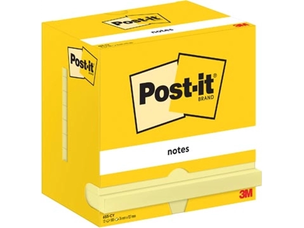 Een Post-It Notes, 100 vel, ft 76 x 127 mm, geel, pak van 12 blokken koop je bij Muys Kantoor & Kado