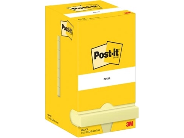 Een Post-It Notes, 100 vel, ft 76 x 76 mm, geel, pak van 12 blokken koop je bij Muys Kantoor & Kado