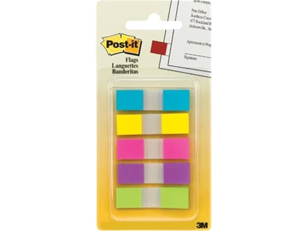 Een Post-it Index Smal geassorteerde kleuren, 3 + 2 tabs gratis koop je bij Muys Kantoor & Kado