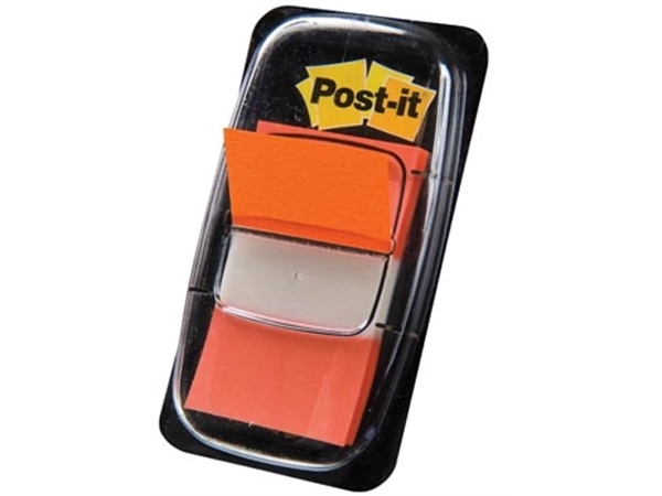 Een Post-it index standaard, ft 24,4 x 43,2 mm, houder met 50 tabs, oranje koop je bij Muys Kantoor & Kado