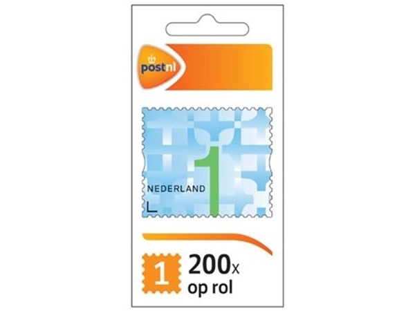 Een Postzegel nationaal NL, waarde 1, rol van 200 stuks, zelfklevend koop je bij Muys Kantoor & Kado