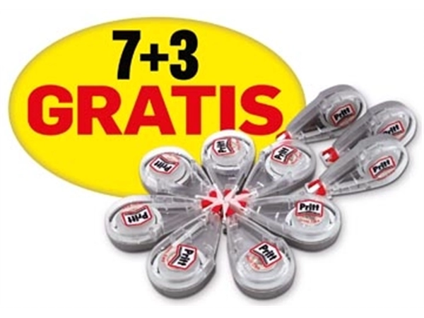 Een Pritt correctieroller Mini, etui van 10 stuks (7 + 3 gratis) koop je bij Muys Kantoor & Kado