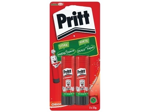 Een Pritt plakstift blister van 2 stuks van 22 g koop je bij Muys Kantoor & Kado