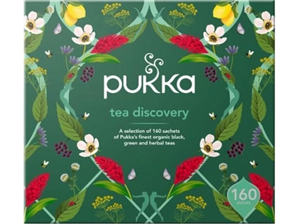 Een Pukka thee bio, Discovery Box, geassorteerde smaken, doos van 160 stuks koop je bij Muys Kantoor & Kado