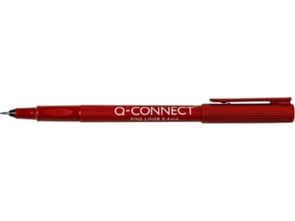 Een Q-CONNECT fineliner, 0,4 mm, rood koop je bij Muys Kantoor & Kado