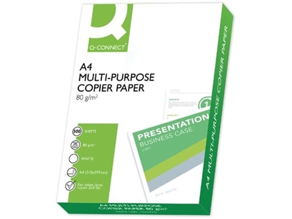 Een Q-CONNECT kopieerpapier, ft A4, 80 g, pak van 500 vel, wit koop je bij best4office