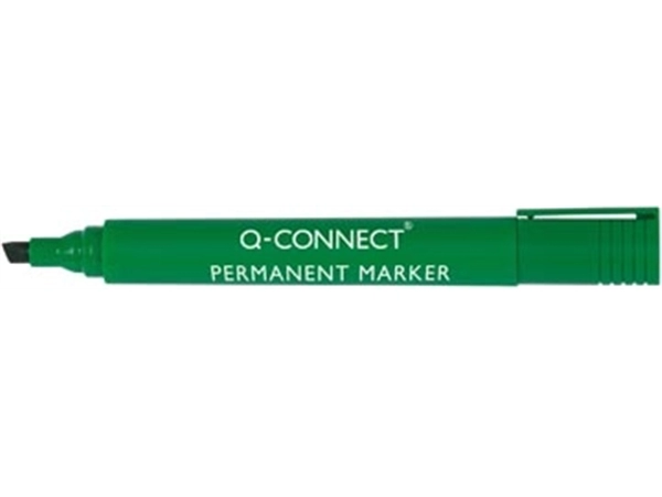 Een Q-CONNECT permanent marker, 2-5 mm, schuine punt, groen koop je bij best4office