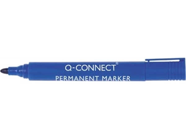 Een Q-CONNECT permanente marker, 2-3 mm, ronde punt, blauw koop je bij best4office