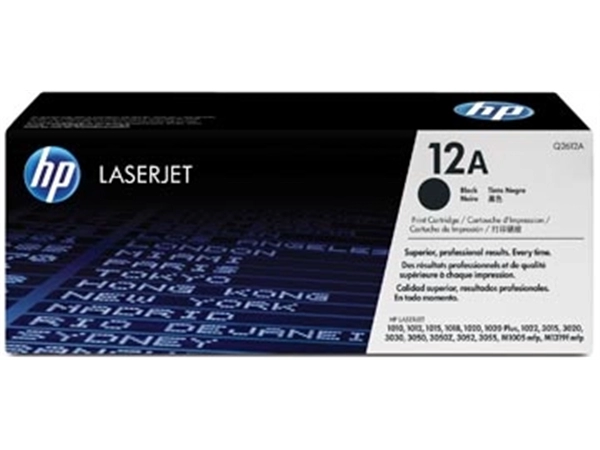 Een HP toner 12A, 2 000 pagina's, OEM Q2612A, zwart koop je bij Muys Kantoor & Kado