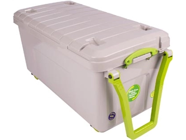 Een Really Useful Box Recycled opbergkoffer op wieltjes 160 l, grijs koop je bij best4office