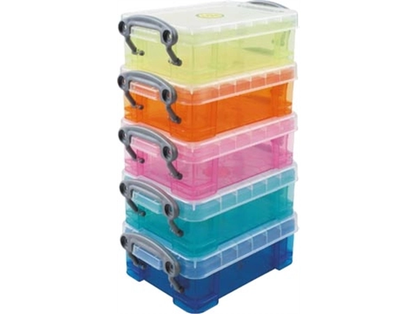 Een Really Useful Boxes Opbergdoos set van 5 x 0.2 liter assorti kleuren koop je bij best4office