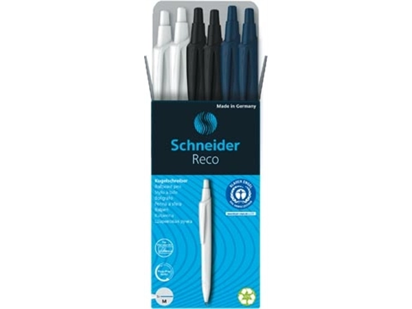 Een Schneider Reco balpen, 6 stuks, assorti koop je bij Muys Kantoor & Kado