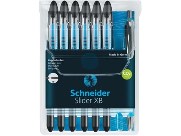 Een Schneider Slider Basic XB balpen, 6 + 1 gratis, zwart koop je bij Muys Kantoor & Kado