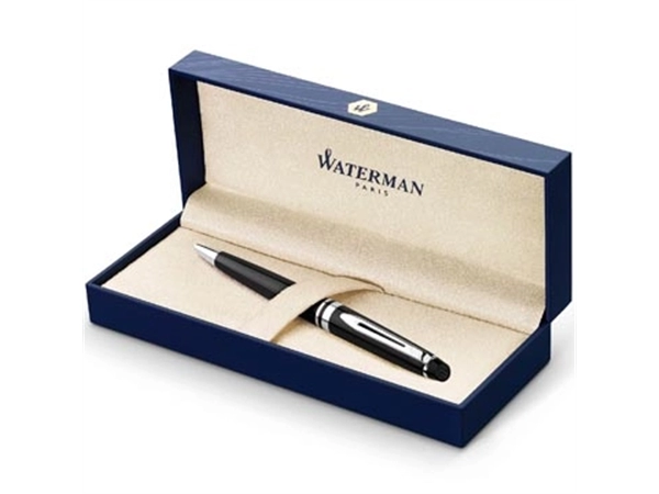 Een Waterman Expert balpen, medium, zwart/zilver, in giftbox koop je bij Muys Kantoor & Kado