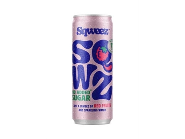 Een SQWZ frisdrank Red Fruits BIO, blikje van 25 cl, pak van 12 stuks koop je bij Muys Kantoor & Kado