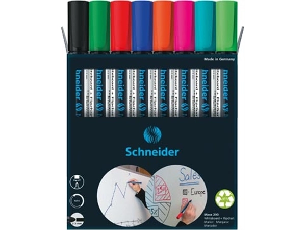 Een Schneider Maxx 290 whiteboardmarker, 6 + 2 gratis, assorti koop je bij Muys Kantoor & Kado