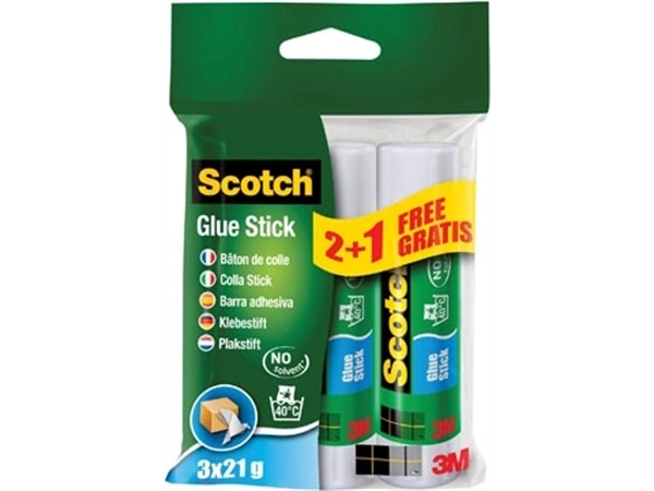 Een Scotch lijmstift permanent 21 g, blister van 2 + 1 stuk gratis koop je bij Muys Kantoor & Kado