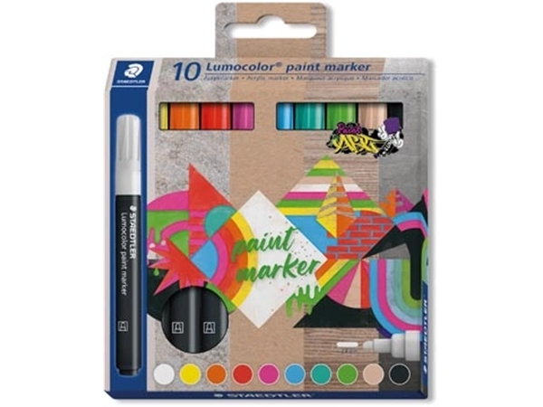 Een Staedtler Lumocolor paintmarker, set van 10 koop je bij Muys Kantoor & Kado