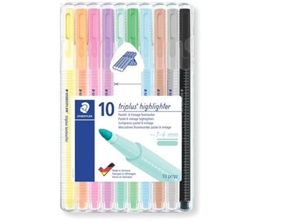 Een Staedtler Triplus Textsurfer, opstelbare box van 10 kleuren koop je bij Muys Kantoor & Kado