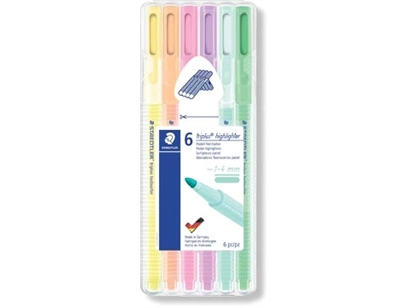 Een Staedtler Triplus Textsurfer, opstelbare box van 6 kleuren koop je bij Muys Kantoor & Kado