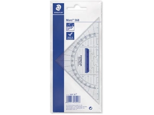 Een Staedtler geodriehoek 16 cm, met afneembaar handvat koop je bij best4office