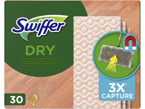 Een Swiffer Dry navulling, doekjes met bijenwas voor parket, pak van 30 stuks koop je bij Muys Kantoor & Kado