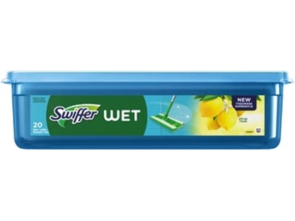 Een Swiffer navulling vochtige vloerdoekjes Citrus Fresh, pak van 20 stuks koop je bij Muys Kantoor & Kado