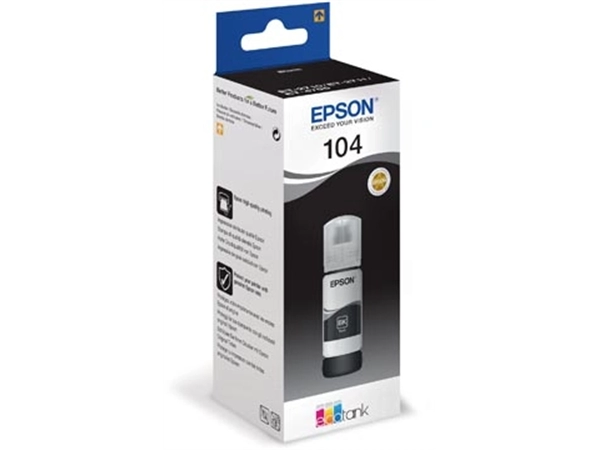 Een Epson inktfles 104, 4.500 pagina's, OEM C13T00P140, zwart koop je bij Muys Kantoor & Kado