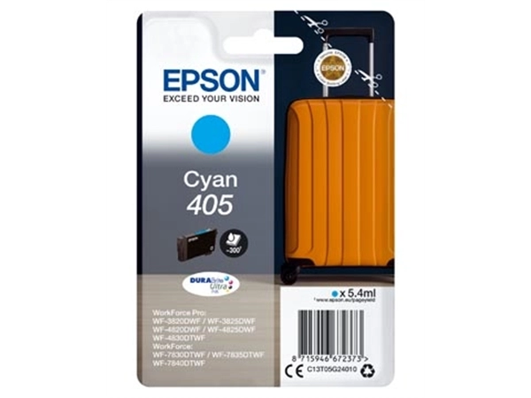 Een Epson inktcartridge 405, 300 pagina's, OEM C13T05G24010, cyaan koop je bij best4office