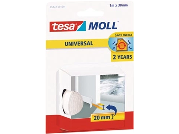 Een Tesa Moll Universal dorpelstrip, 1 m x 38 mm, wit koop je bij Muys Kantoor & Kado