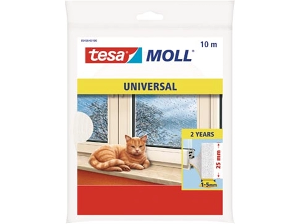 Een Tesa Moll Universal tochtstrip, 10 m x 25 mm, wit koop je bij Muys Kantoor & Kado