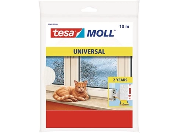 Een Tesa Moll Universal tochtstrip, 10 m x 9 mm, wit koop je bij Muys Kantoor & Kado