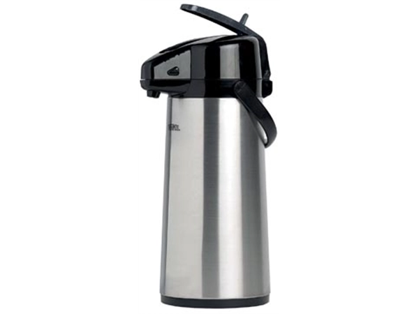 Een Thermos isoleerkan met pomp, inox koop je bij Muys Kantoor & Kado