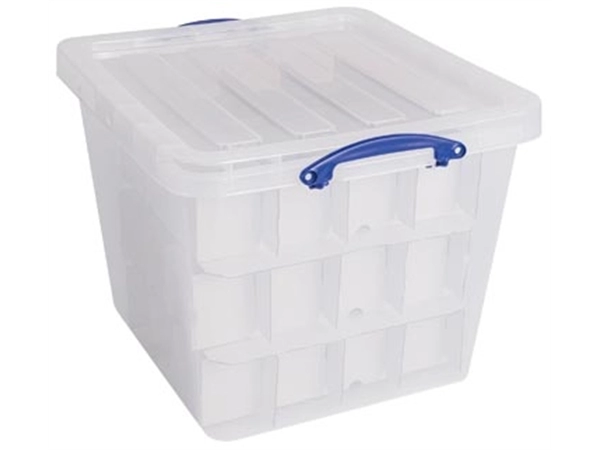 Een Really Useful Box opbergdoos, 60 l, met inzetbakje, transparant koop je bij best4office