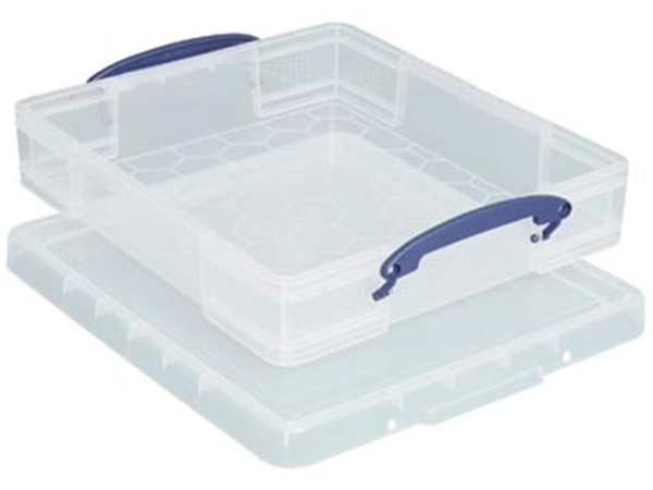 Een Really Useful Box opbergdoos 7 liter met divider, transparant koop je bij best4office