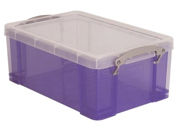 Een Really Useful Box opbergdoos 9 liter, transparant paars koop je bij best4office