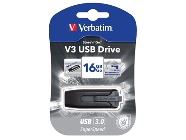 Een Verbatim V3 USB 3.0 stick, 16 GB, zwart koop je bij best4office