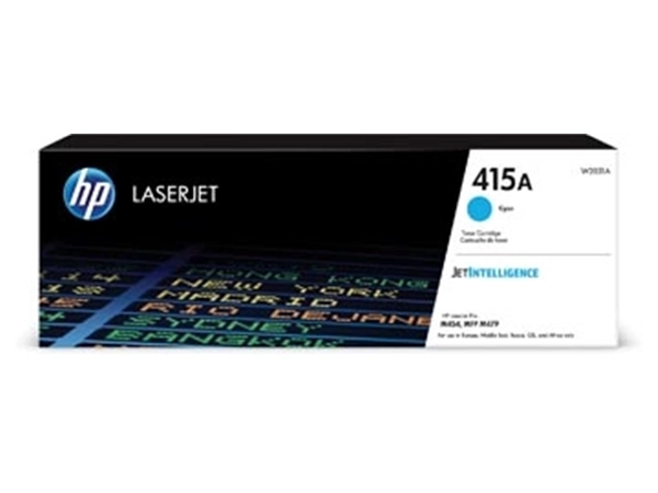 Een HP toner 415A, 2.100 pagina's, OEM W2031A, cyaan koop je bij Muys Kantoor & Kado