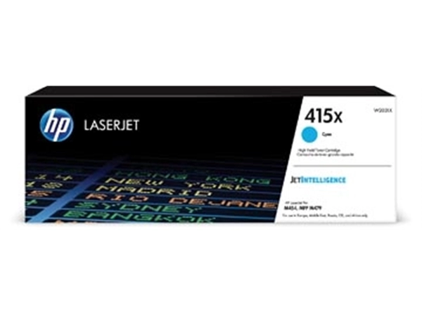 Een HP toner 415X, 6.000 pagina's, OEM W2031X, cyaan koop je bij Muys Kantoor & Kado