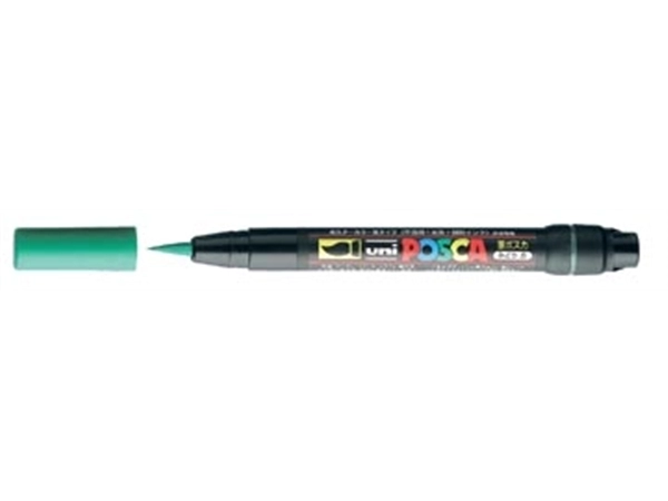 Een uni-ball Paint Marker op waterbasis Posca Brush groen koop je bij best4office