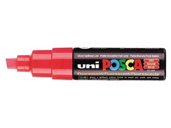 Een uni-ball Paint Marker op waterbasis Posca PC-8K fluo rood koop je bij best4office