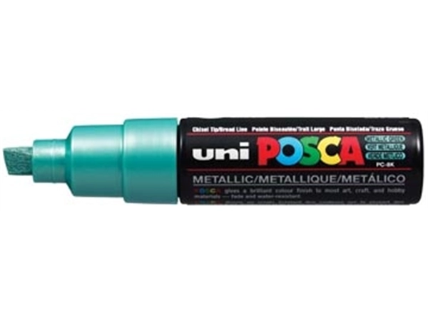 Een uni-ball Paint Marker op waterbasis Posca PC-8K groen metaal koop je bij best4office