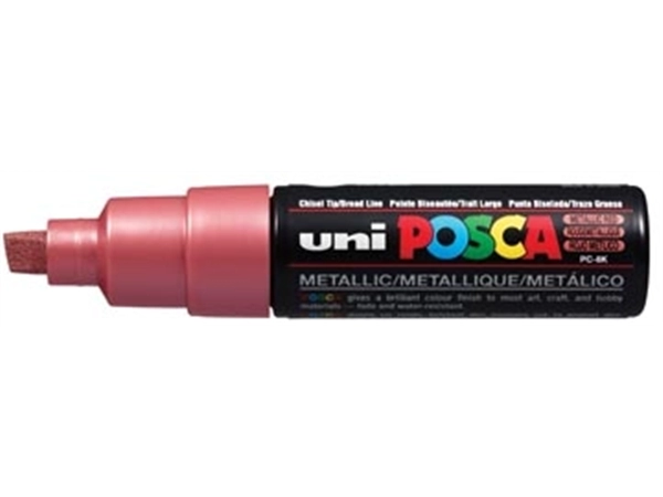 Een uni-ball Paint Marker op waterbasis Posca PC-8K rood metaal koop je bij best4office