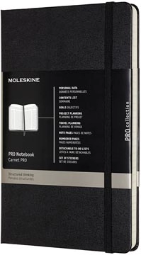 Een Moleskine notitieboek professional, ft A4, gelijnd, harde cover, 189 blad, zwart koop je bij Muys Kantoor & Kado