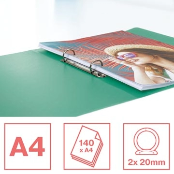 Een Esselte Colour'Breeze ringmap, 2 ringen, PP, ft A4, met soepele kaft, groen koop je bij best4office