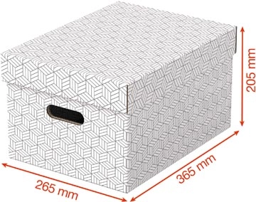 Een Esselte Home opbergdoos, ft 26,5 x 36,5 x 20,5 cm, wit, pak van 3 stuks koop je bij best4office