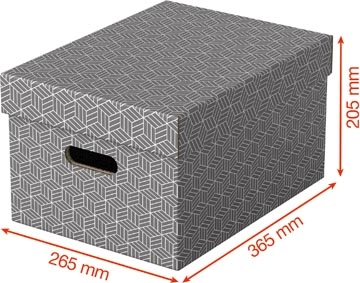 Een Esselte Home opbergdoos, ft 26,5 x 36,5 x 20,5 cm, grijs, pak van 3 stuks koop je bij best4office