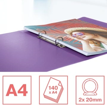 Een Esselte Colour'Breeze ringmap, 2 ringen, PP, ft A4, met soepele kaft, lavendel koop je bij best4office